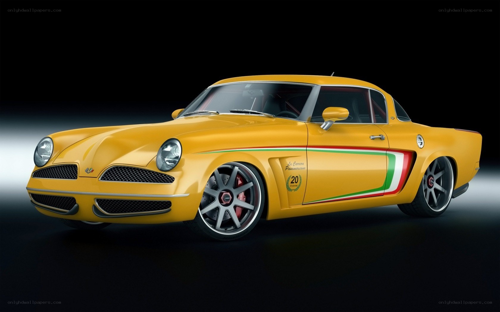 Yellow classic race car