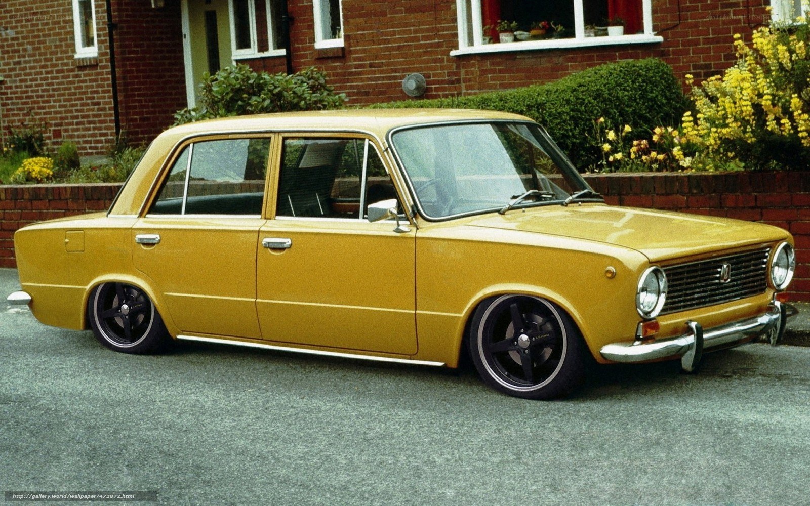 yellow classic sedan car