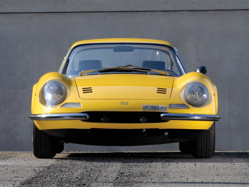 Yellow classic sports car