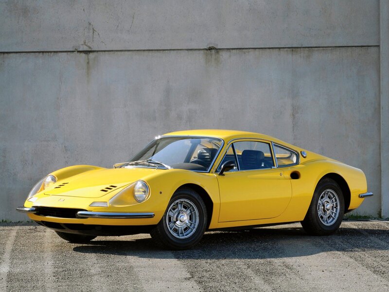 Yellow classic sports car