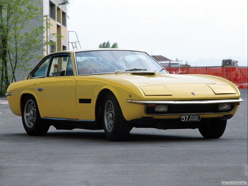 Yellow classic sports car