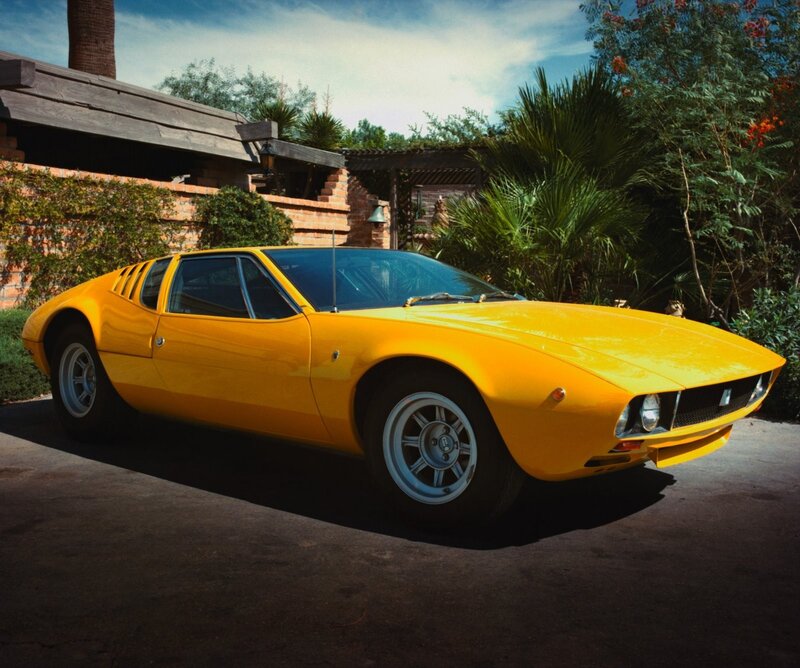 Yellow classic sports car