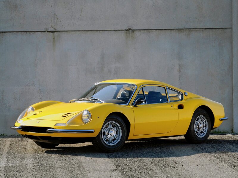 yellow classic sports car
