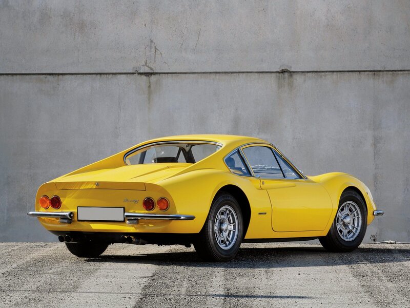 Yellow classic sports car