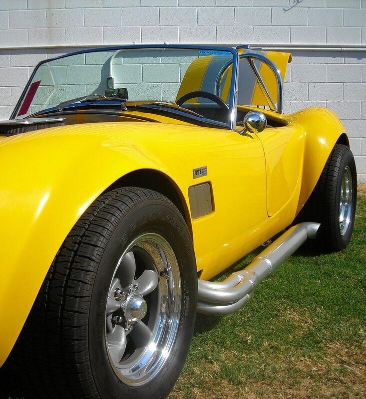 Yellow classic sports car