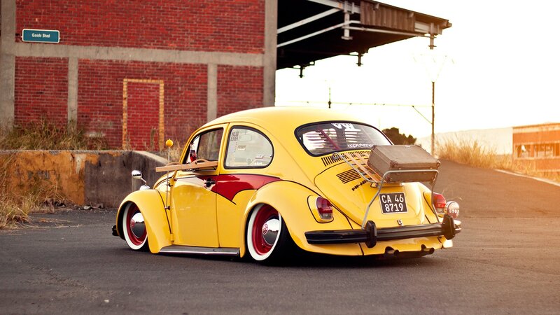 Yellow classic VW Beetle