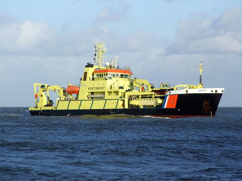 Yellow Coast Guard Vessel — Calm