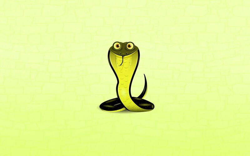 Yellow Cobra Snake — Playful