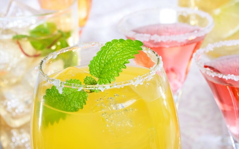 Yellow Cocktail with Mint