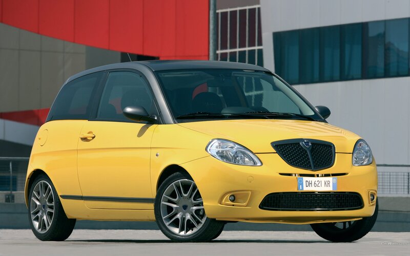 yellow compact car