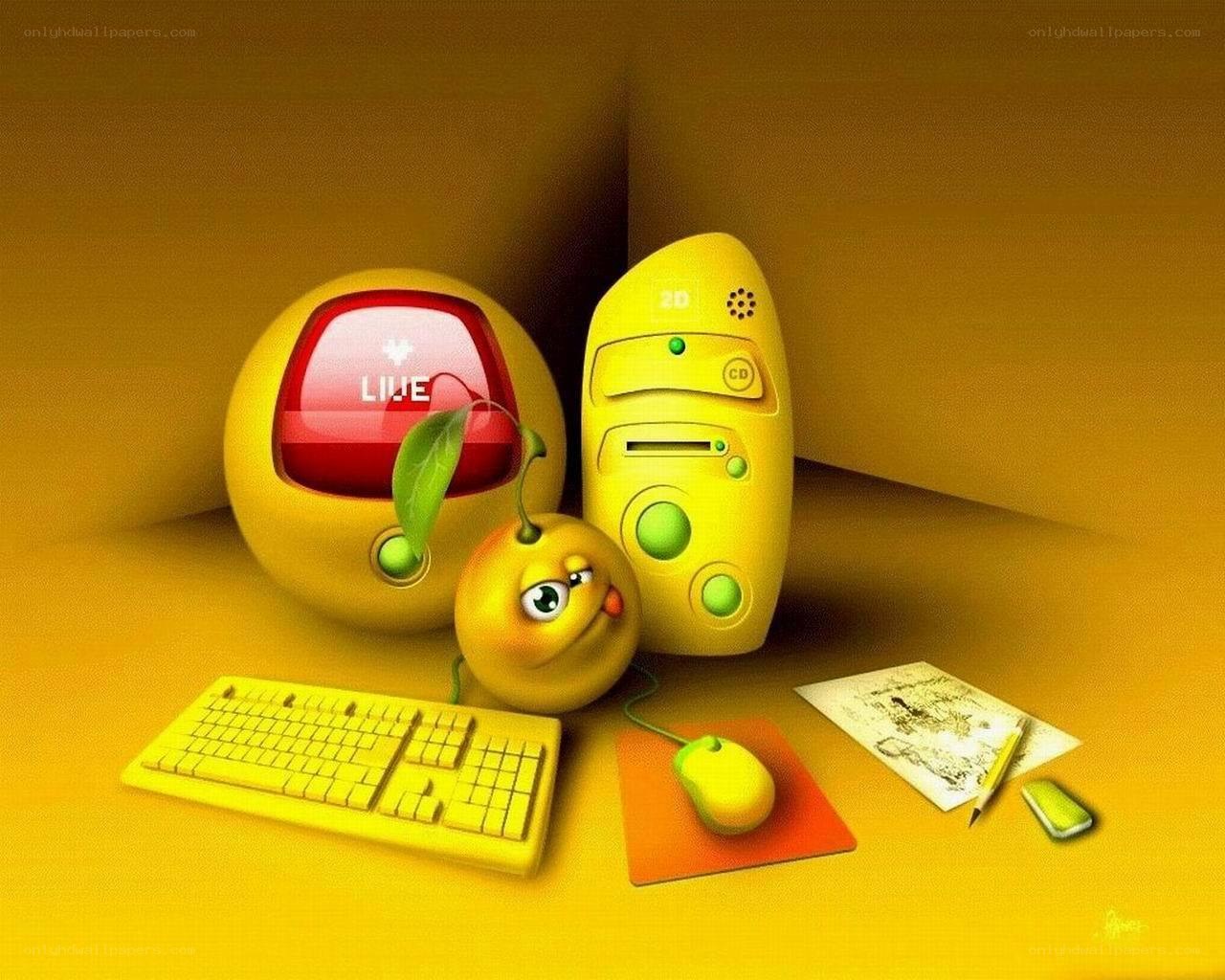 yellow computer fantasy