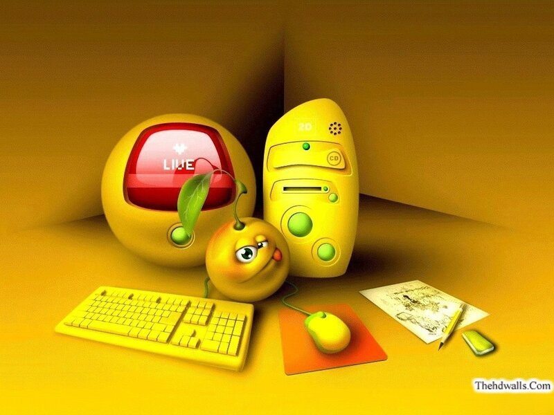 Yellow Computer Setup — Playful