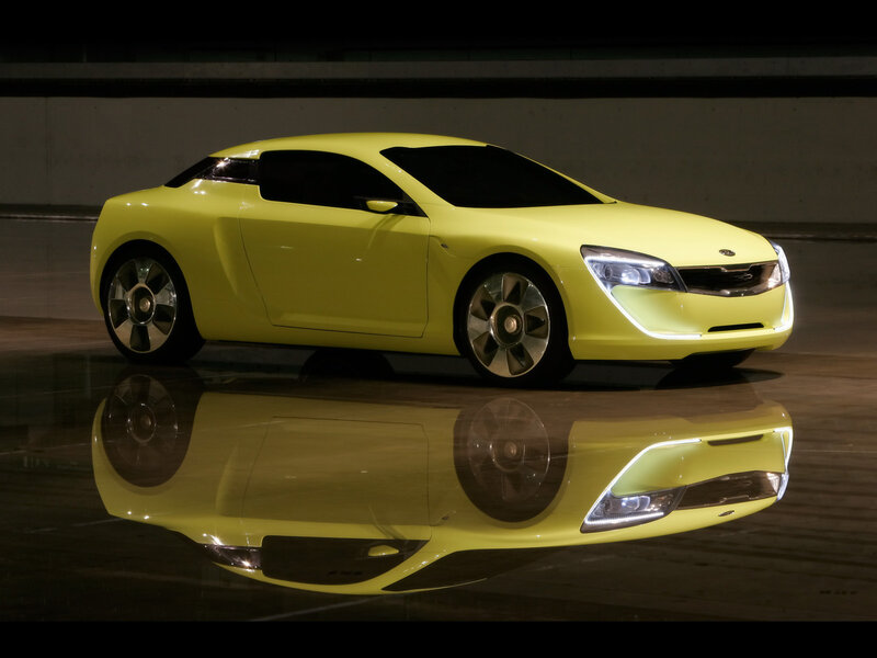 yellow concept car display