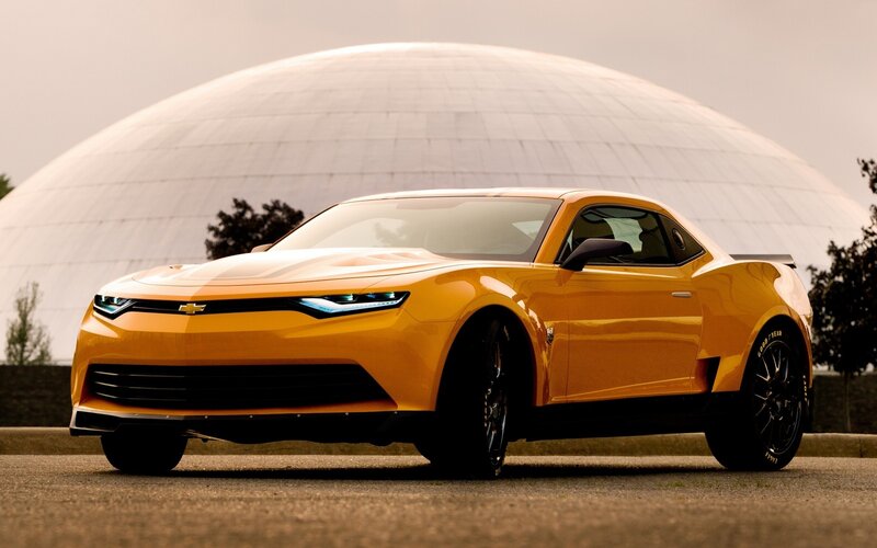 Yellow Concept Car — Dramatic, Afternoon, Photograph, Dome Structure, Trees, Black