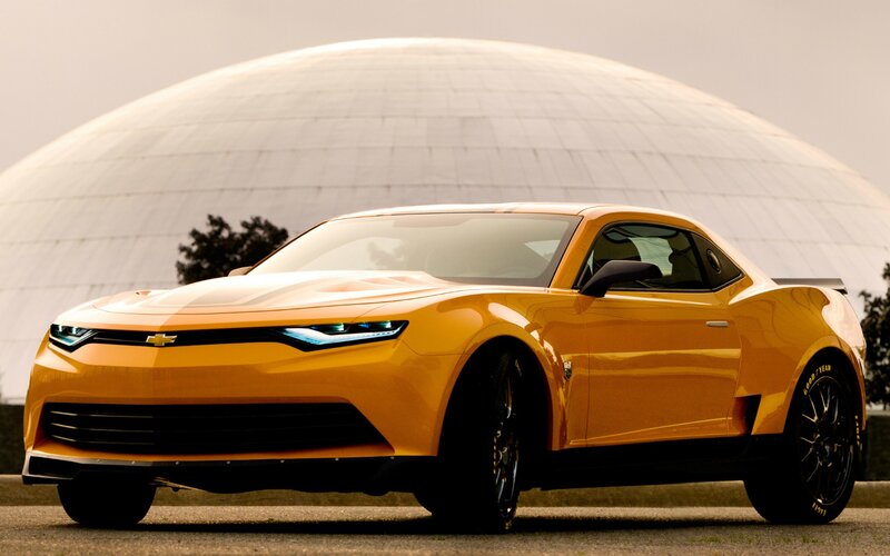 Yellow Concept Car — Dramatic, Sunset