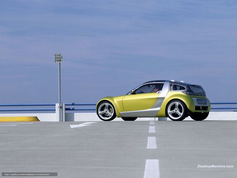 yellow concept car on bridge