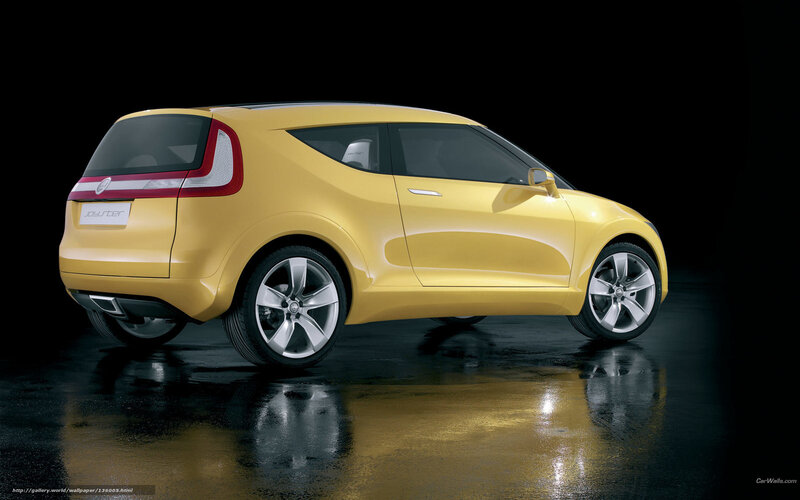 Yellow concept car side view
