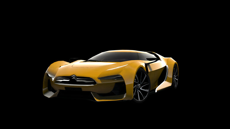 yellow concept sports car
