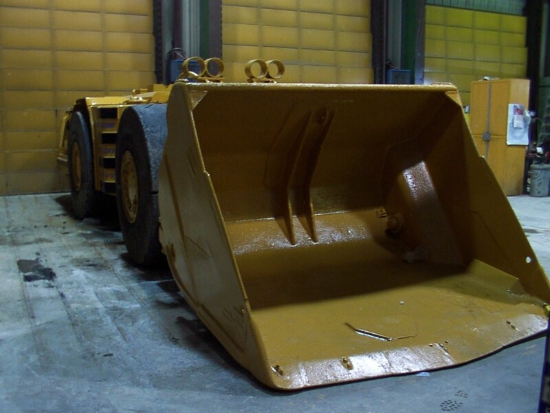 yellow construction bucket