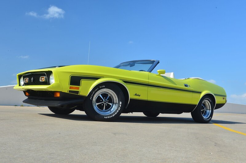 Yellow Convertible Car — Bright, Sunny