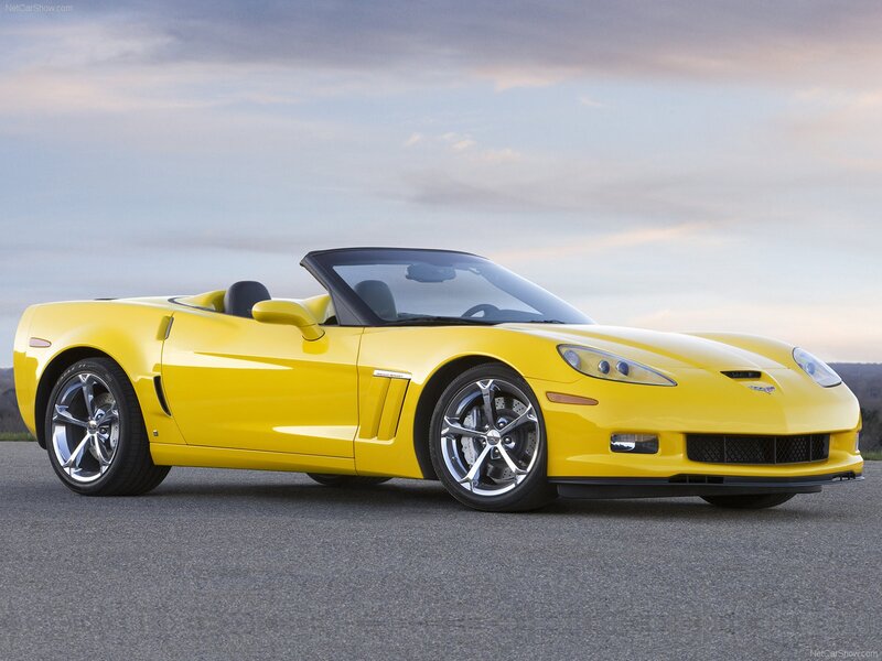 Yellow Convertible Car — Calm, Sunset