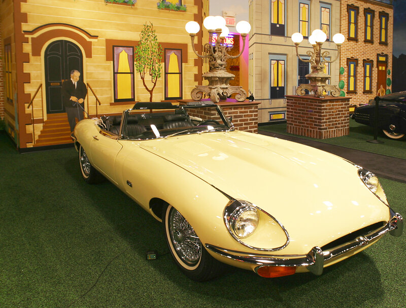 Yellow convertible car display