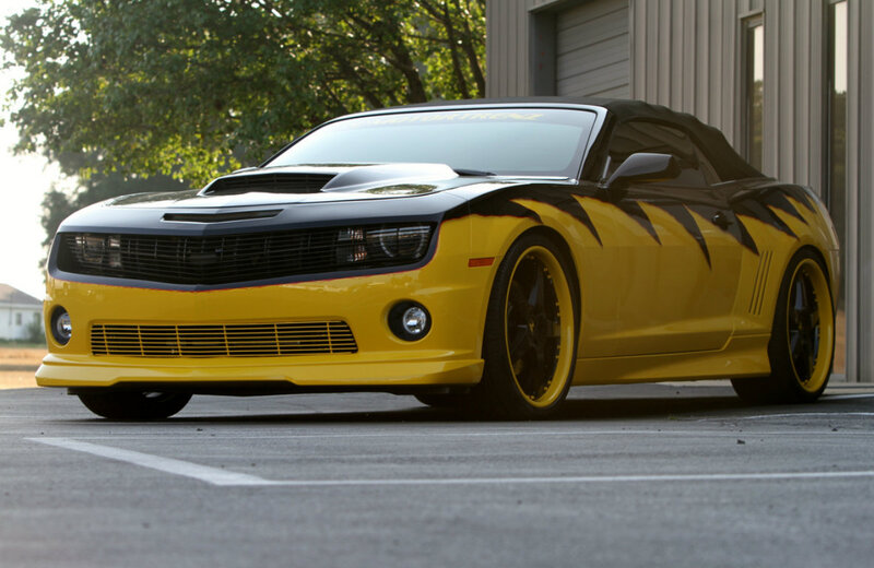 Yellow Convertible Car — Dramatic, Afternoon, Photograph
