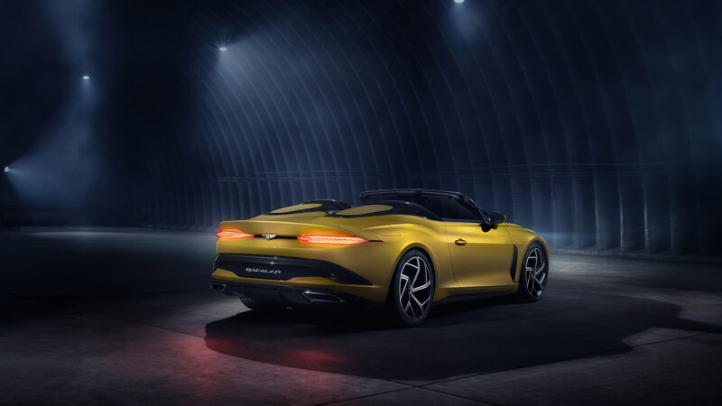 Yellow Convertible Car — Dramatic, Night, 3d Render