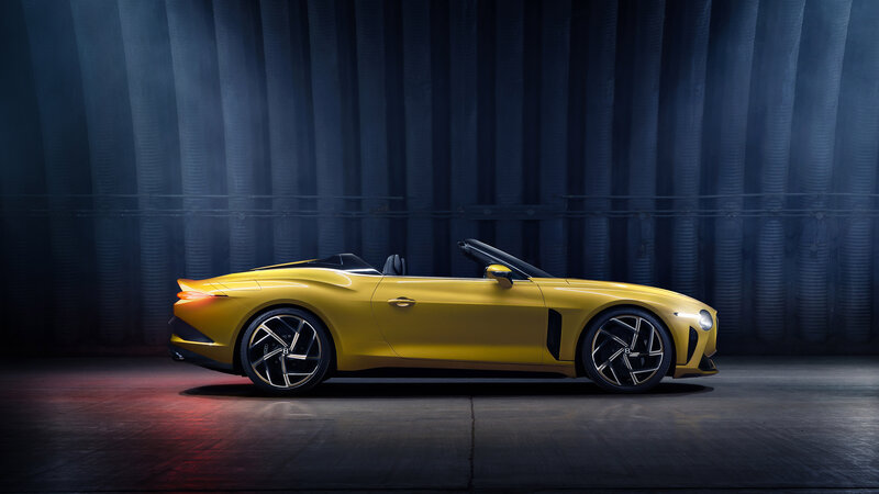 Yellow Convertible Car — Dramatic, Photograph, Wall