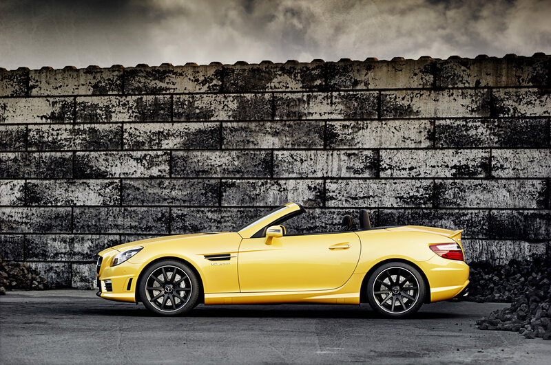 Yellow Convertible Car — Dramatic