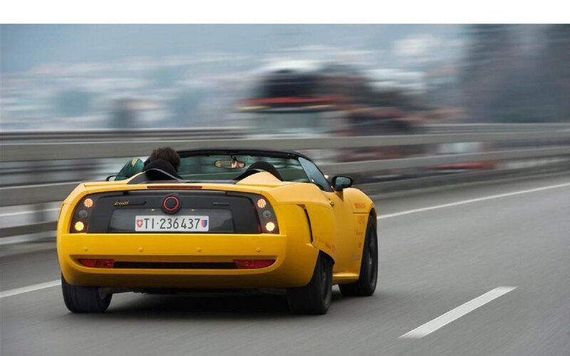 Yellow Convertible Car — Dynamic, Photograph