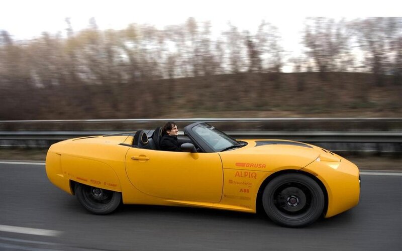 Yellow Convertible Car — Dynamic