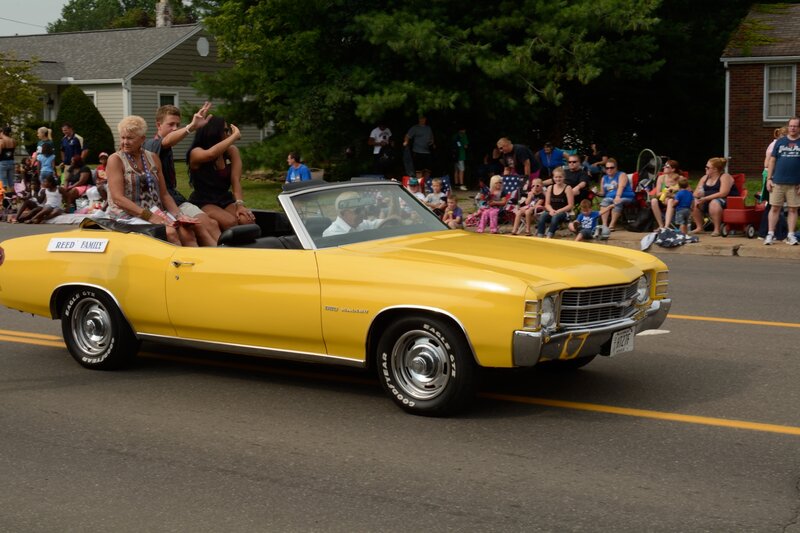 Yellow Convertible Car — Festive
