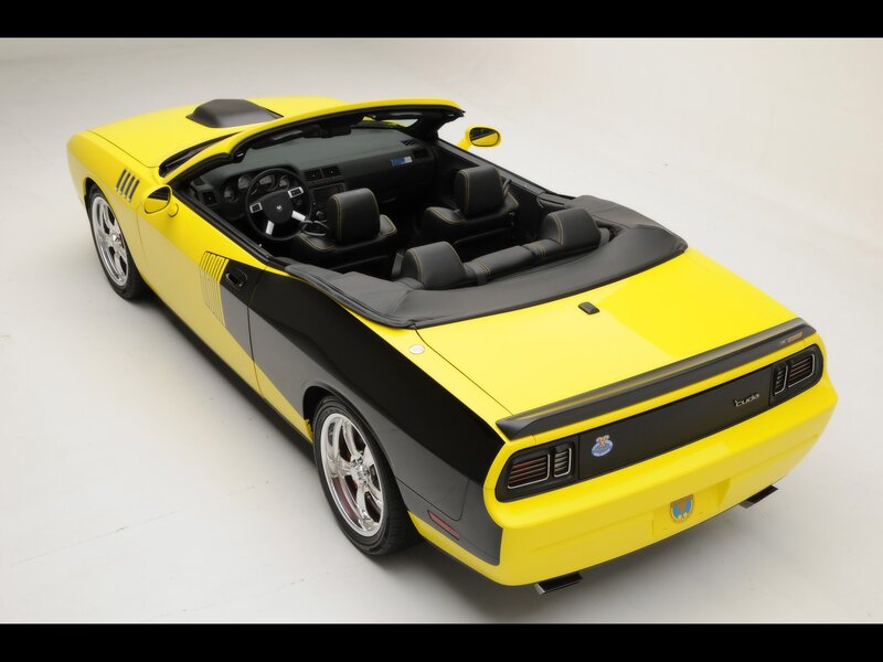 Yellow Convertible Car — Neutral, Photograph, Black Interior, Silver Wheels, Convertible Top, Black