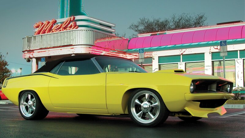 Yellow Convertible Car — Retro