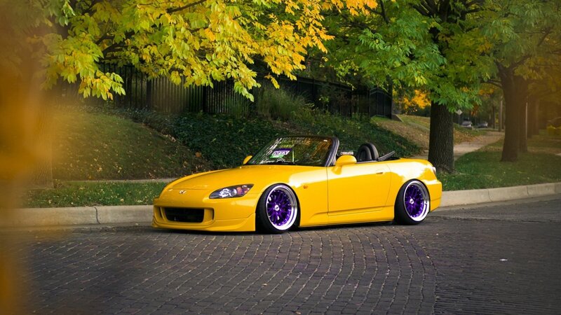 Yellow Convertible Car — Serene, Autumn