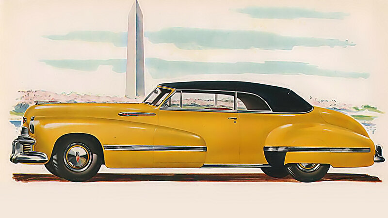 Yellow Convertible Car — Serene, Illustration
