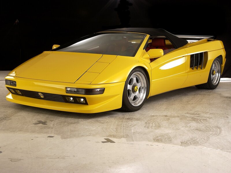 yellow convertible sports car