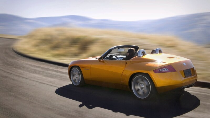 Yellow convertible sports car