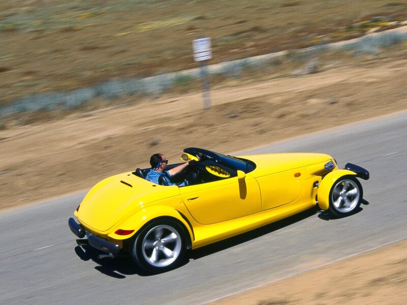 Yellow convertible sports car