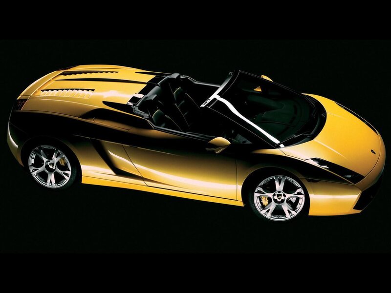 Yellow Convertible Sports Car — Black Interior