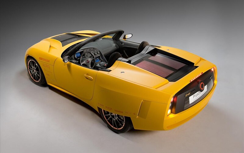 Yellow Convertible Sports Car — Dramatic, Photograph