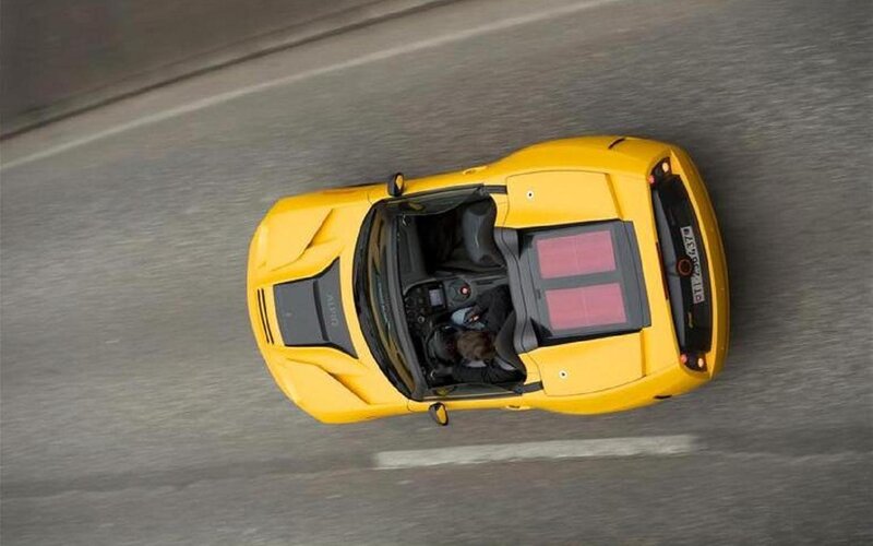 Yellow Convertible Sports Car — Dynamic