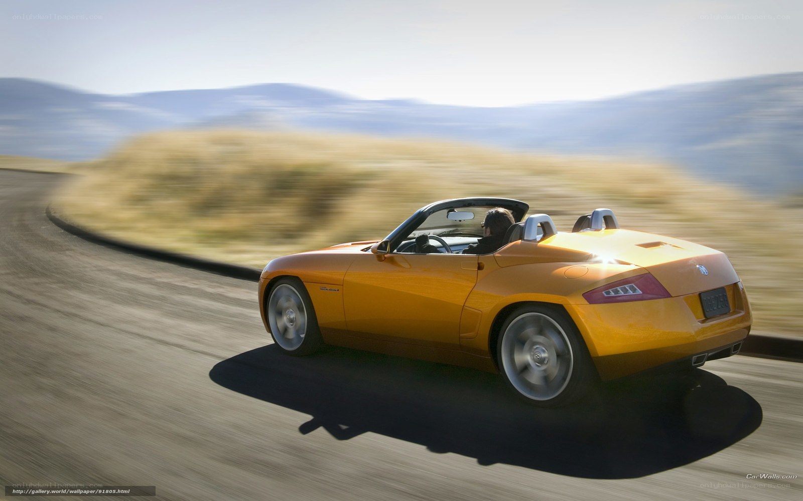 Yellow convertible sports car
