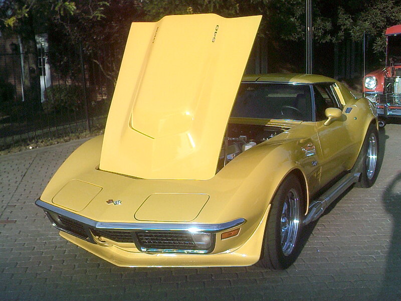 Yellow Corvette Car — Calm, Night