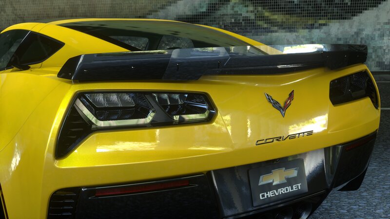 Yellow Corvette Car — Dramatic, 3d Render