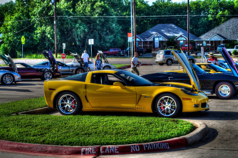 Yellow Corvette Car — Dramatic, Afternoon, Photograph