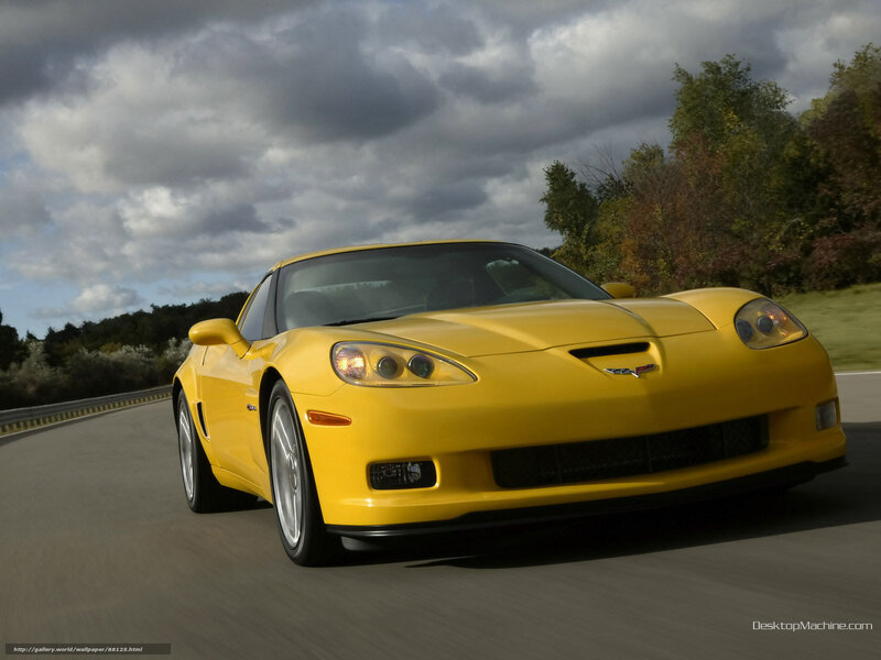 Yellow Corvette Car — Dramatic, Afternoon