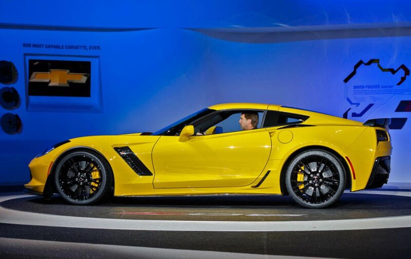 Yellow Corvette Car — Dramatic, Photograph, Man