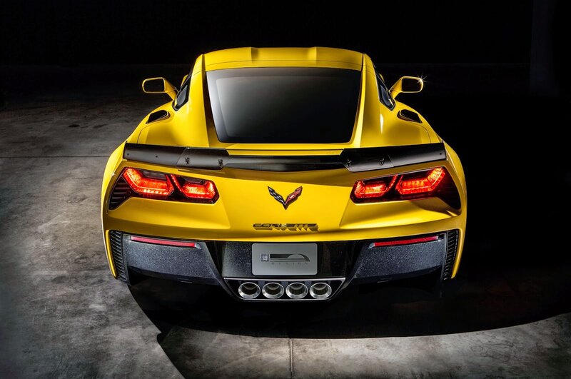 Yellow Corvette Car — Dramatic, Photograph, Taillights